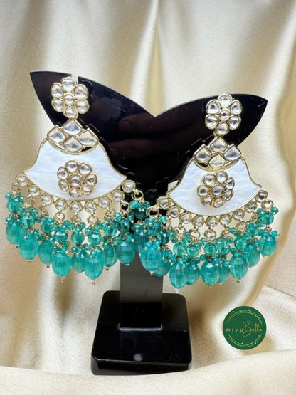 Neel - Festive Antique Gold Kundan Earrings