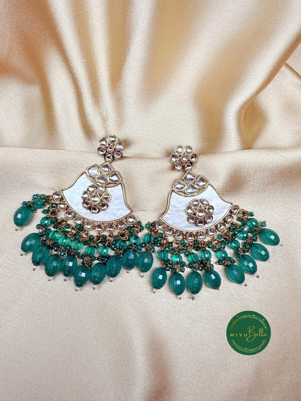 Neel - Festive Antique Gold Kundan Earrings