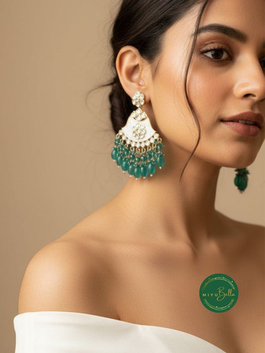 Neel - Festive Antique Gold Kundan Earrings