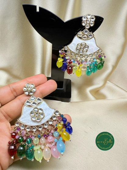 Neel - Festive Antique Gold Kundan Earrings