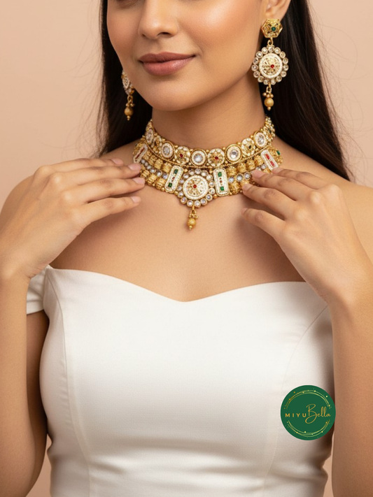 Padmini – Temple Jewellery with Kemp and Meenakari Work