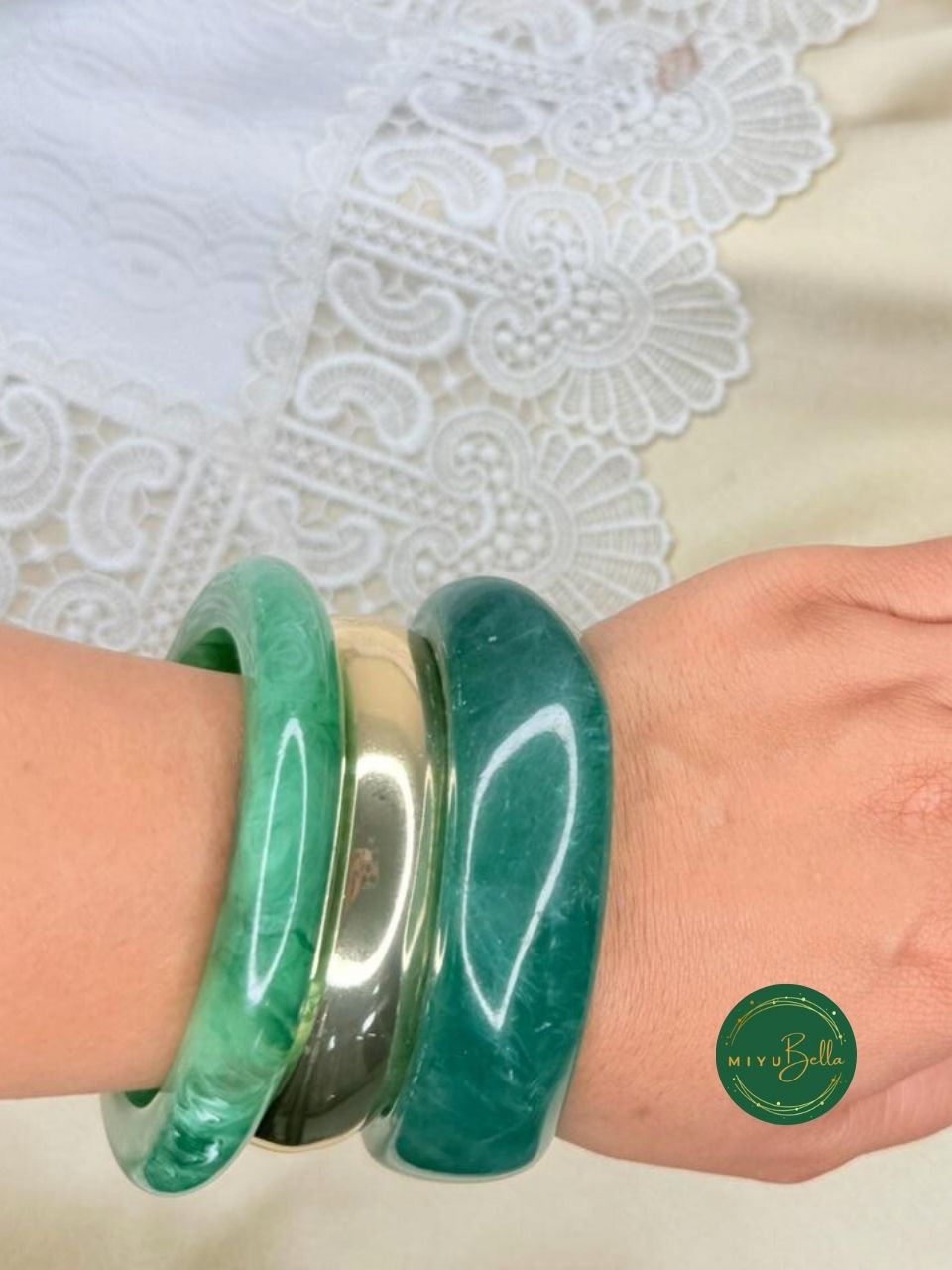 Statement Resin Alloy Stack Bangles