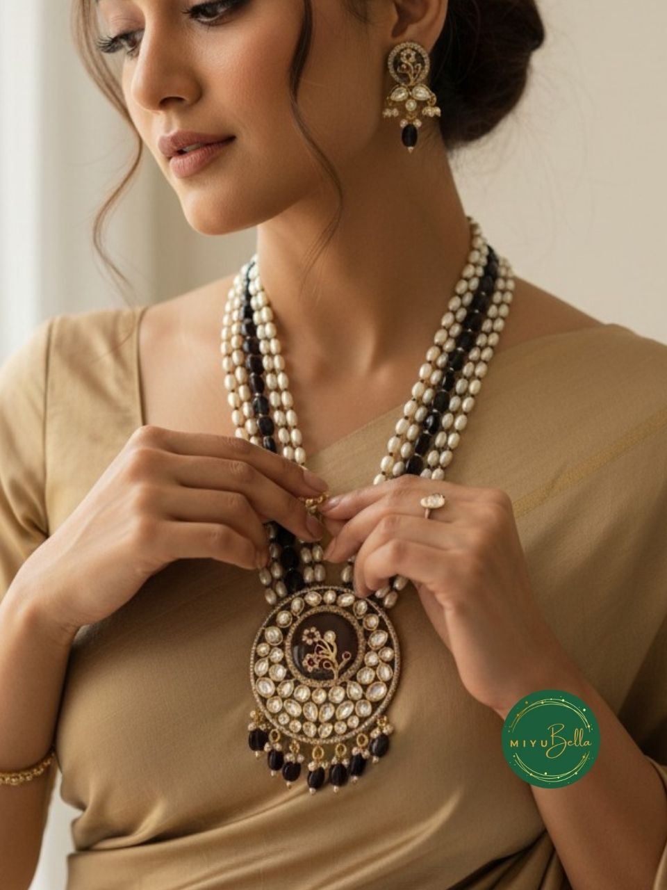 Rukmini – Pearl & Kundan Multi-Strand Heritage Necklace Set