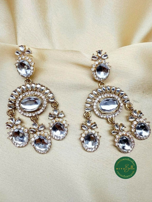 Saanchi – Antique Gold Kundan Statement Earrings