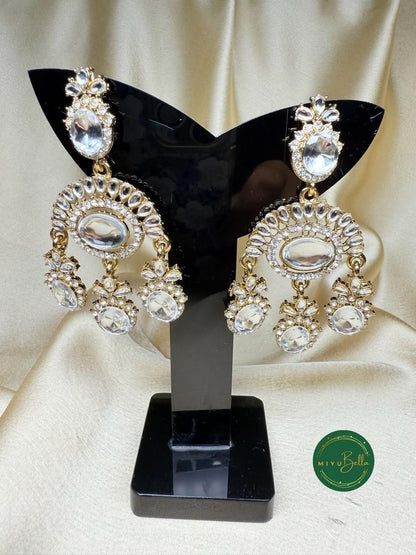 Saanchi – Antique Gold Kundan Statement Earrings