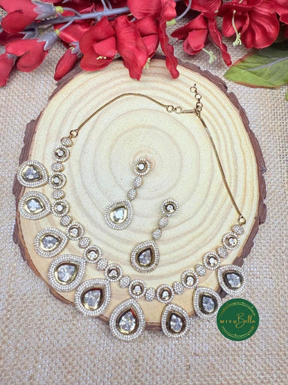 Saavi – Kundan and Cubic Zirconia Jewellery Set