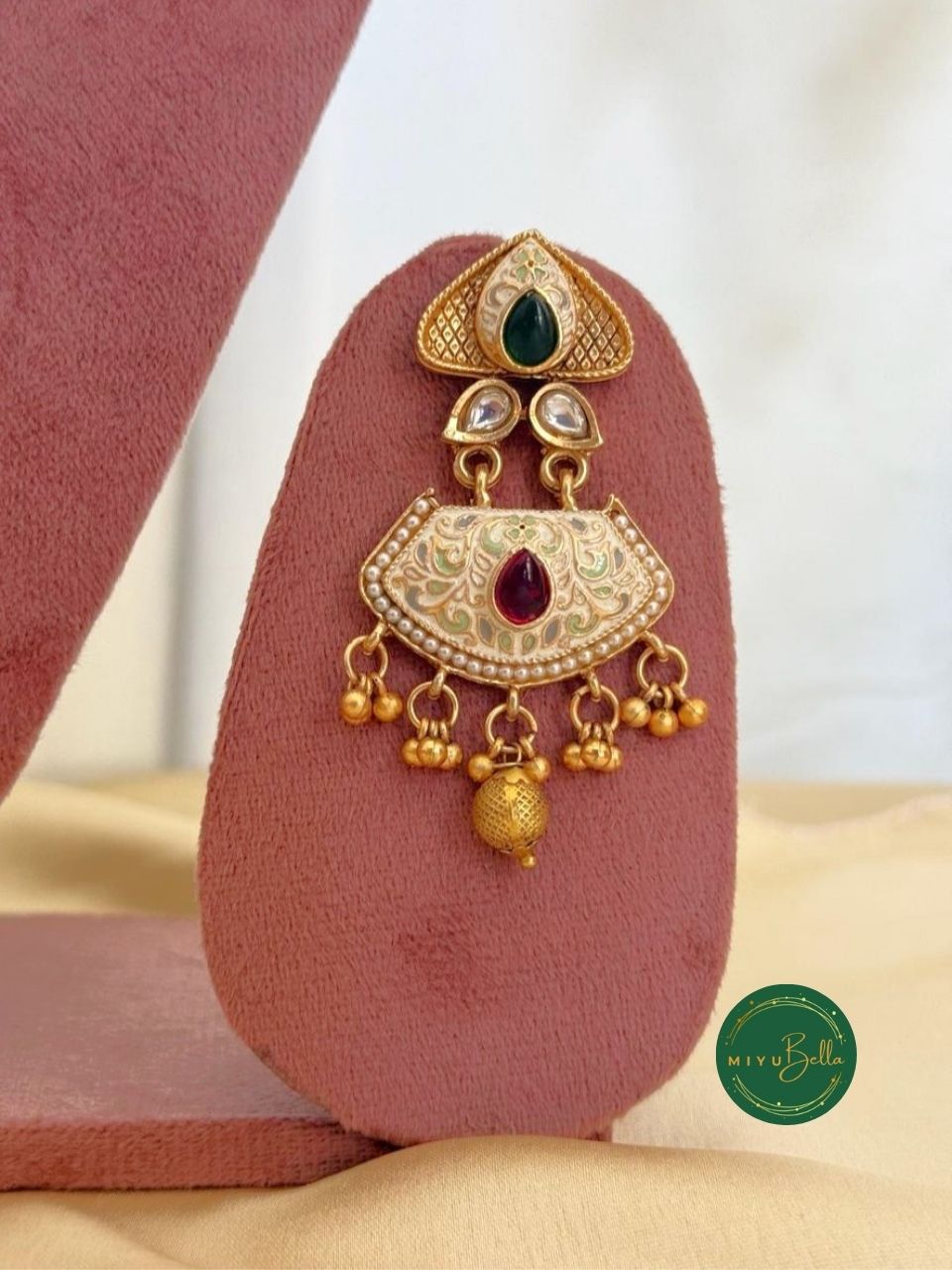 Sanyogita - Meenakari and Kemp Choker Set in Oxidised Gold Polish