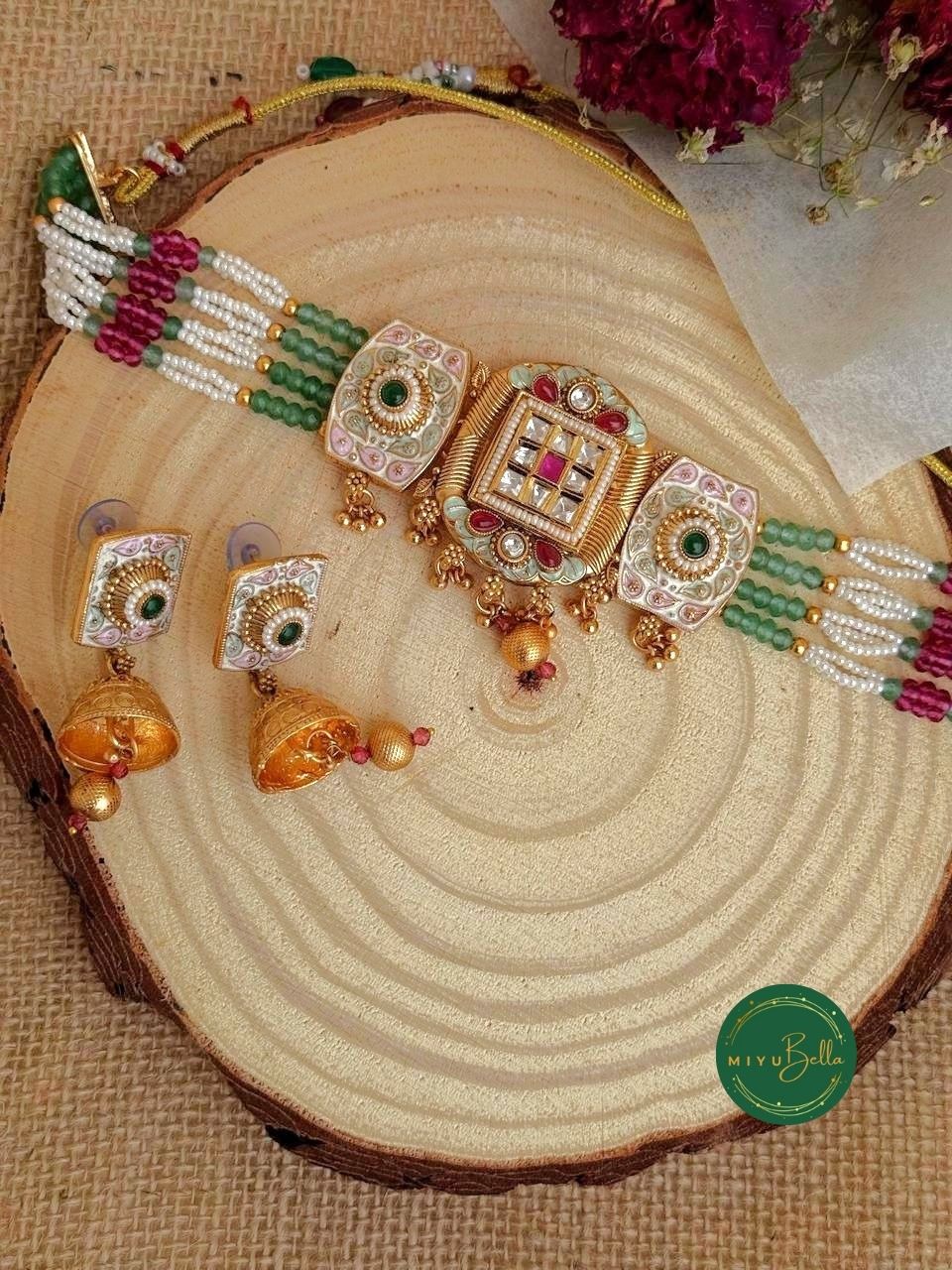 Sanyogita Collection - Meenakari and Kemp Choker Set