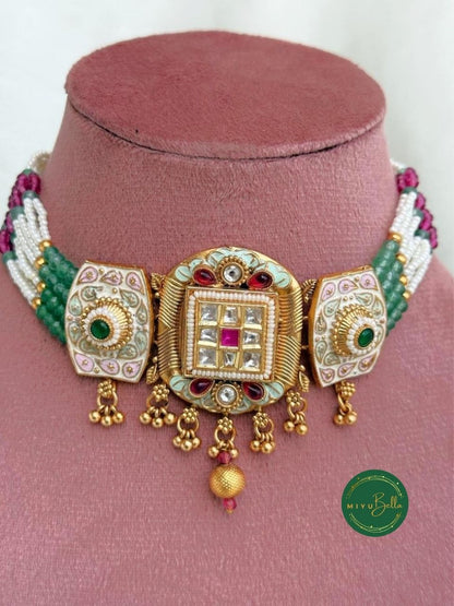 Sanyogita Collection - Meenakari and Kemp Choker Set