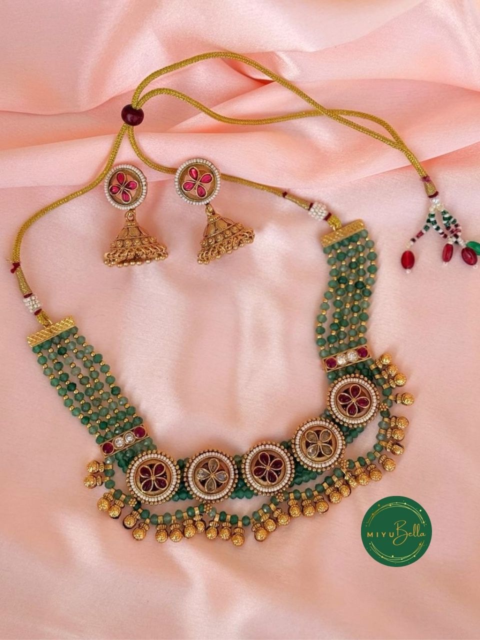 Meera - Elegant Kundan, Kemp and Pearl Choker