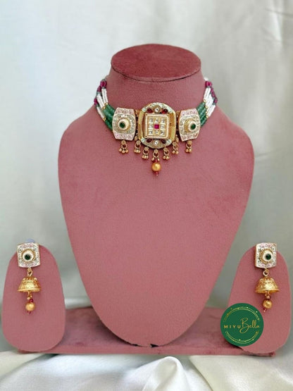 Sanyogita Collection - Meenakari and Kemp Choker Set