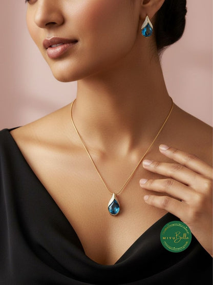 Serena - Ocean Blue Pendant Set