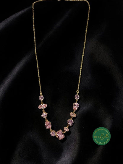 Serena - Rosé Crystal Chain Necklace