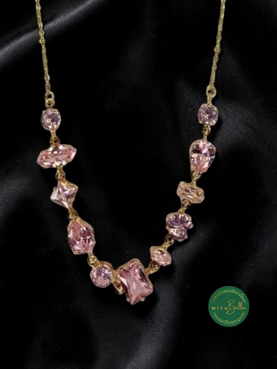 Serena - Rosé Crystal Chain Necklace