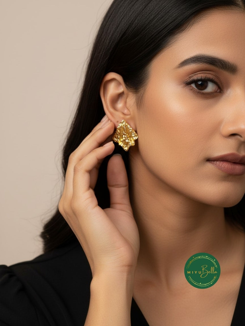 Aurelia - Textured Statement Stud Earrings