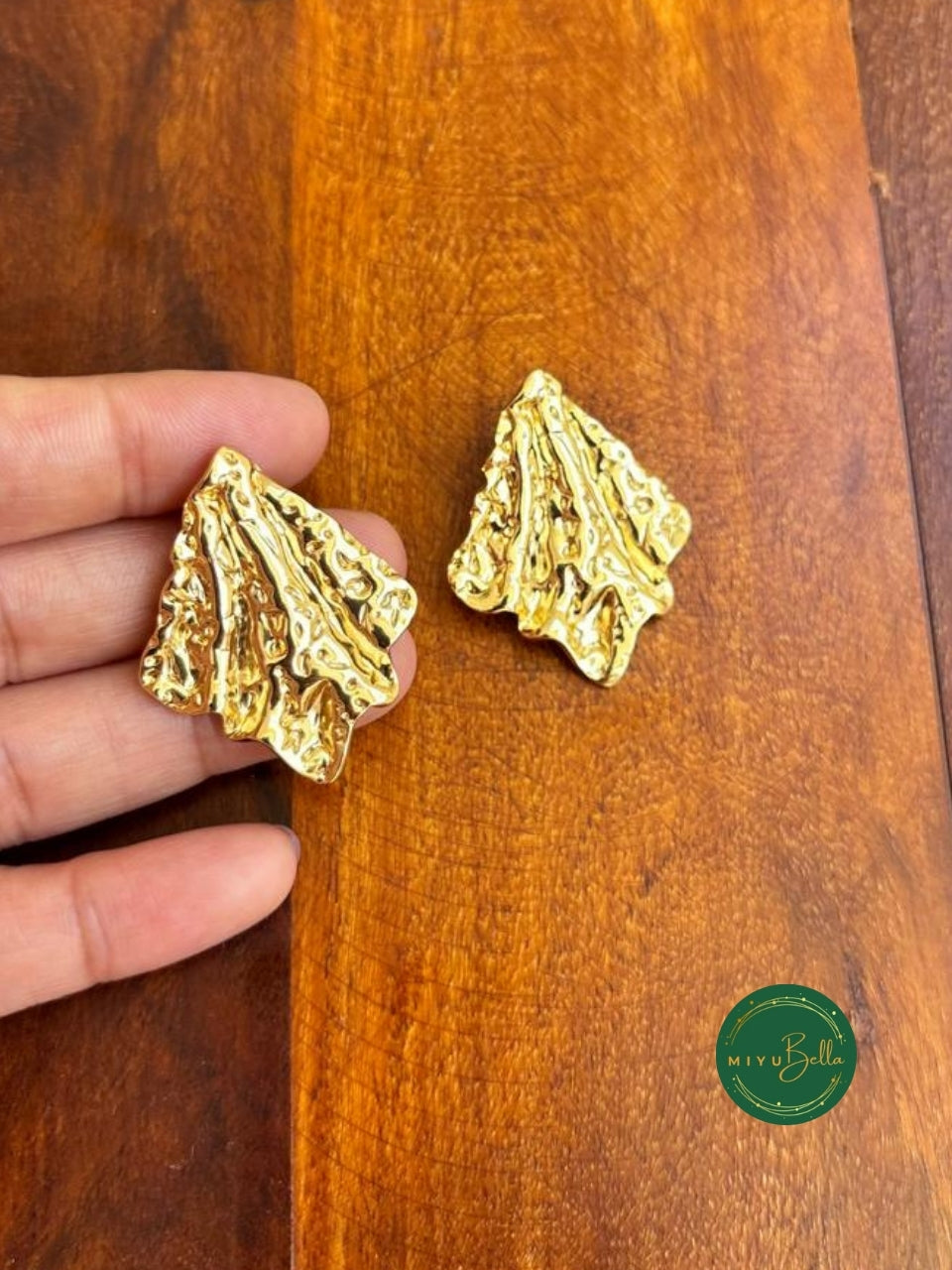 Aurelia - Textured Statement Stud Earrings