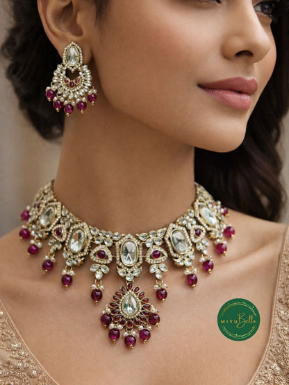 Vaidahi – Antique Gold Kundan, Kemp and AD Jewellery Set