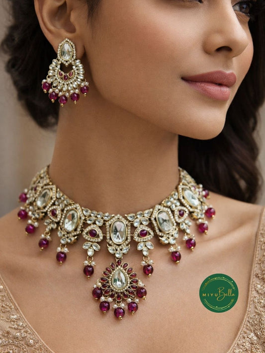 Vaidahi – Antique Gold Kundan, Kemp and AD Jewellery Set