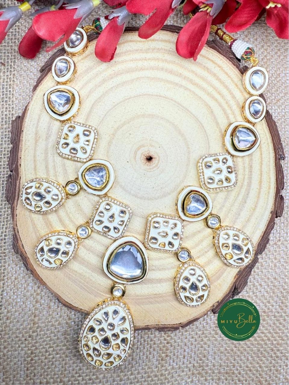 Vaidahi - Pachi Kundan, Meenakari, Kemp, and Cubic Zirconia Jewellery Set