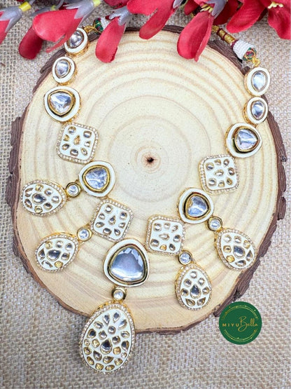 Vaidahi - Pachi Kundan, Meenakari, Kemp, and Cubic Zirconia Jewellery Set