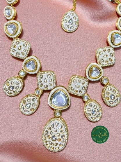 Vaidahi - Pachi Kundan, Meenakari, Kemp, and Cubic Zirconia Jewellery Set