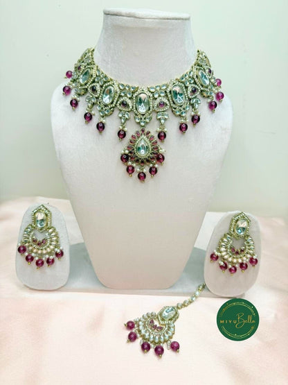Vaidahi – Antique Gold Kundan, Kemp and AD Jewellery Set