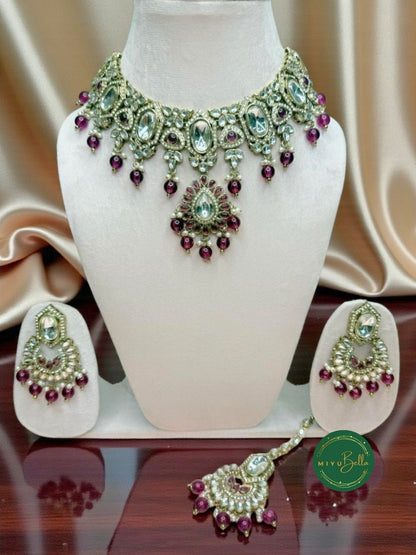 Vaidahi – Antique Gold Kundan, Kemp and AD Jewellery Set
