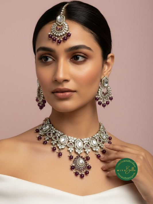 Vaidahi – Antique Gold Kundan, Kemp and AD Jewellery Set