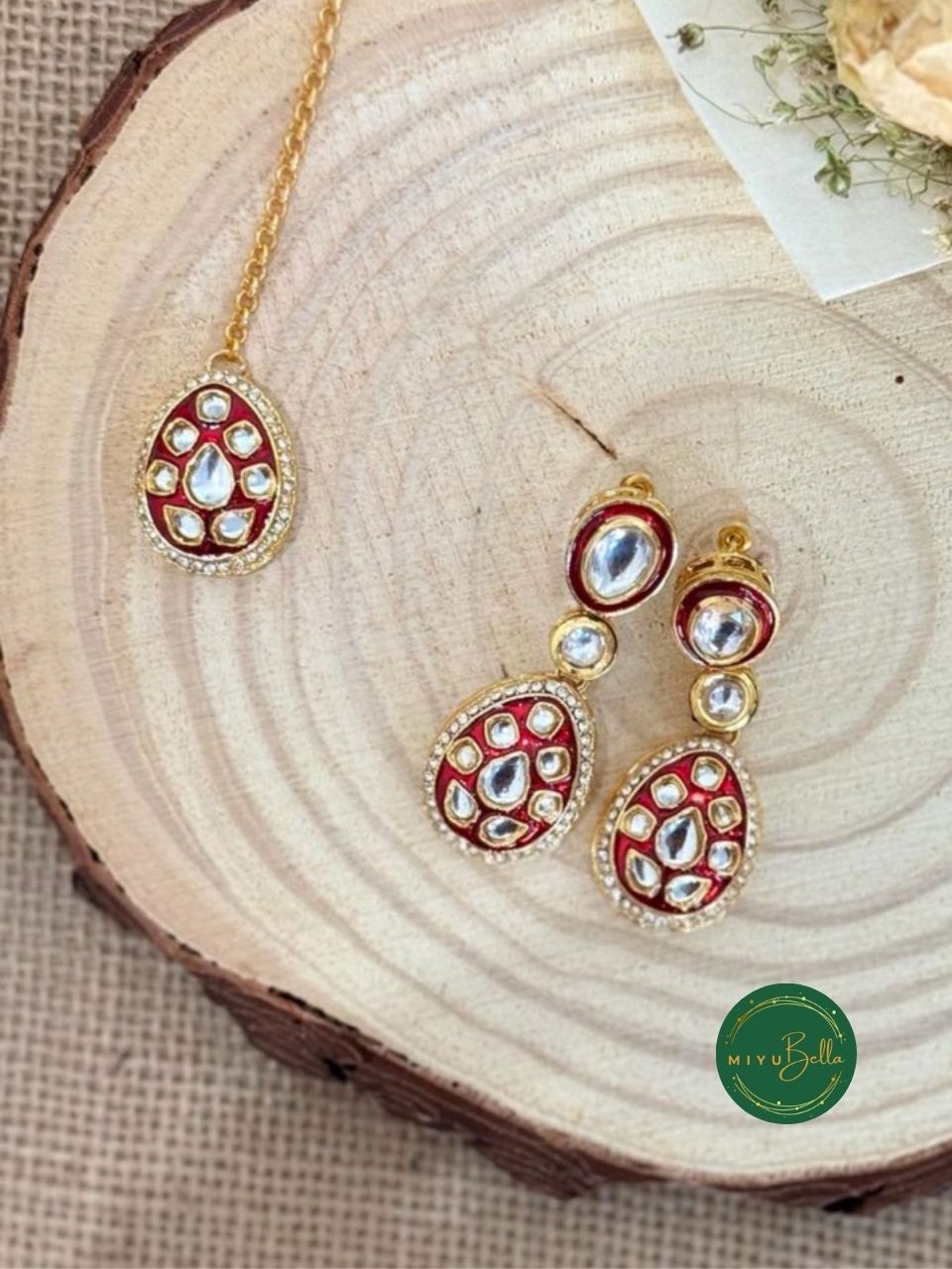 Vaidahi: Pachi Kundan and Meenakari Jewellery Set
