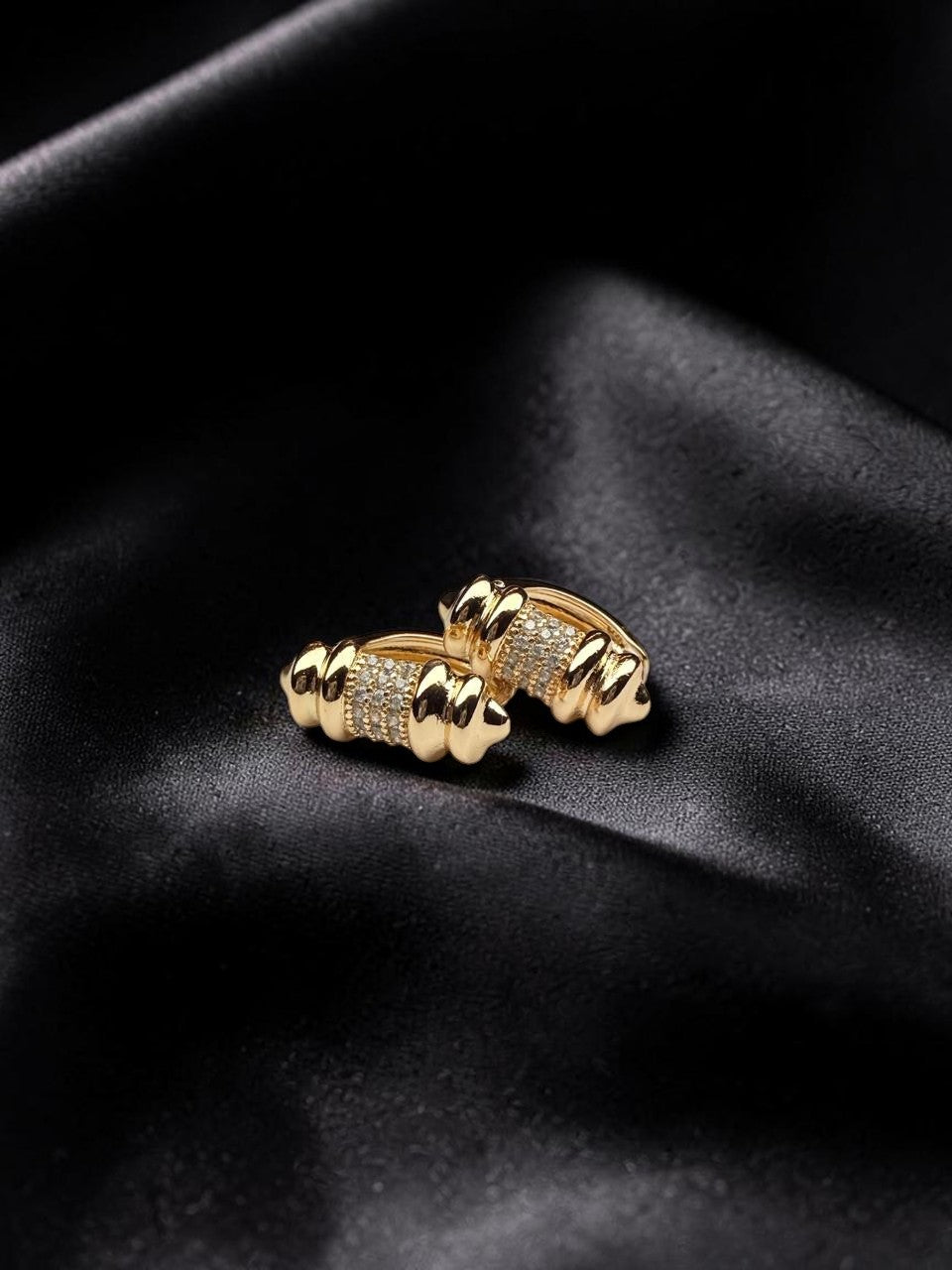 Elara - Barrel Hoop Stud Earrings