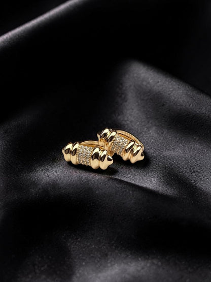 Elara - Barrel Hoop Stud Earrings