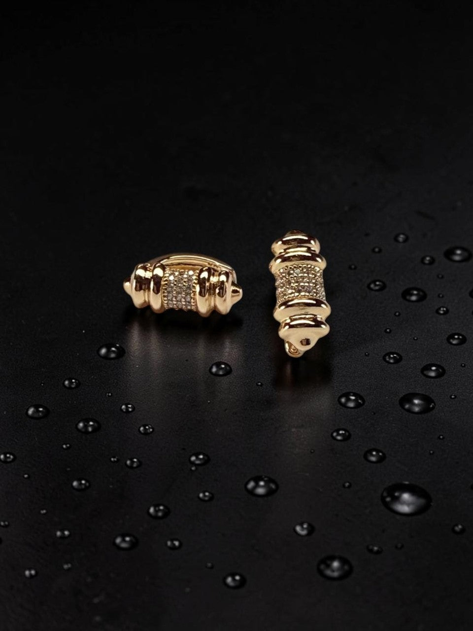 Elara - Barrel Hoop Stud Earrings
