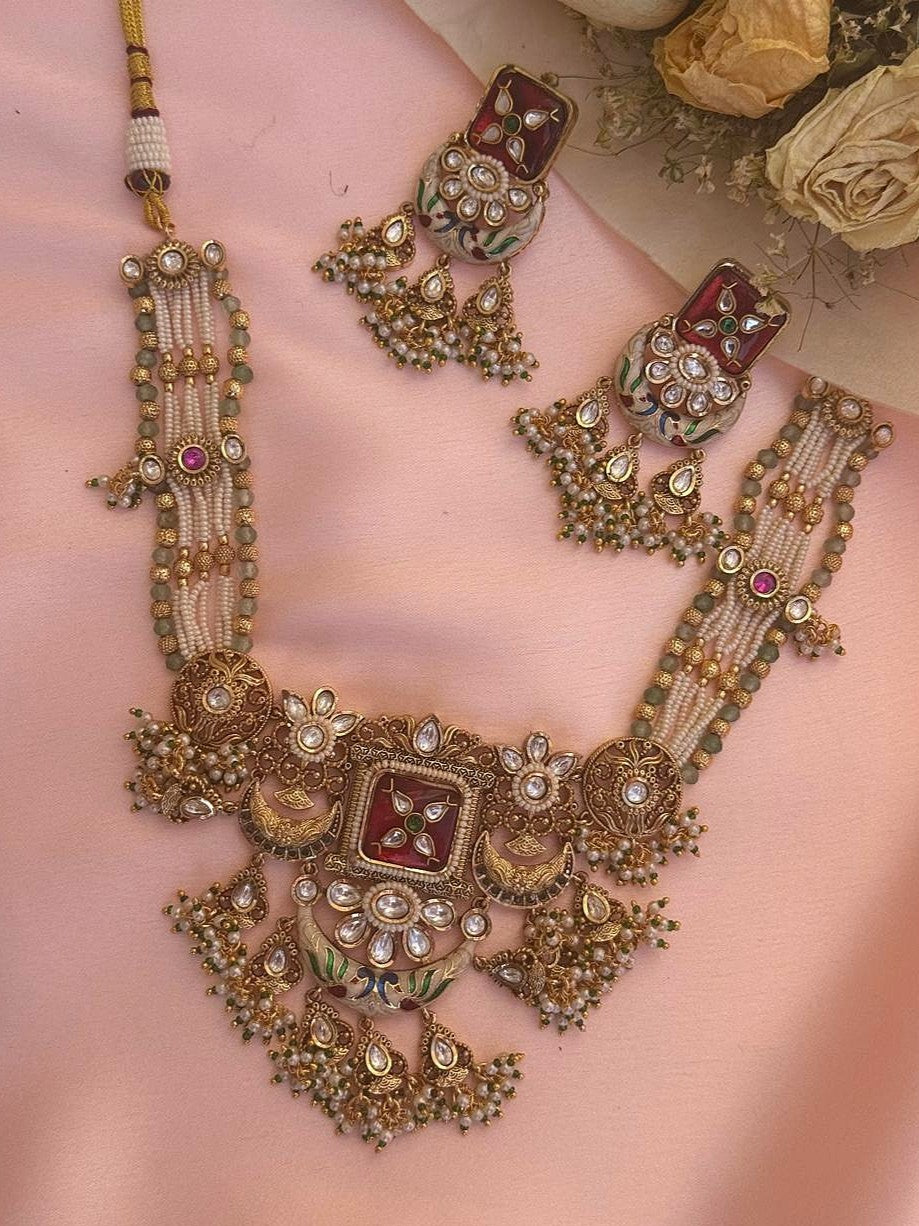 Meera - Kundan and Meenakari Choker Necklace