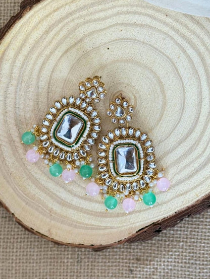 Gayatri – Kundan and Meenakari Necklace Set in Oxidized Gold Polish