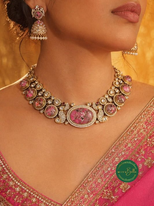 Jiya – Pachi Kundan, Moissanite Polki and CZ Diamonds Set in Oxidized Gold